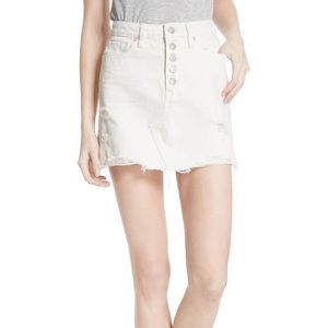 We the Free Denim A-Line Skirt Ivory sz: 30
